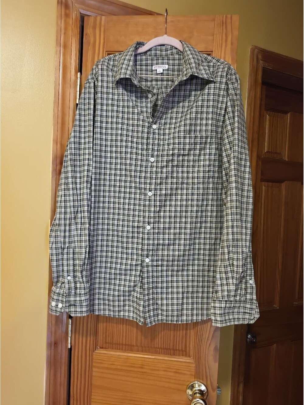 Merona Long Sleeve Mens Button Up Shirt Sz Large